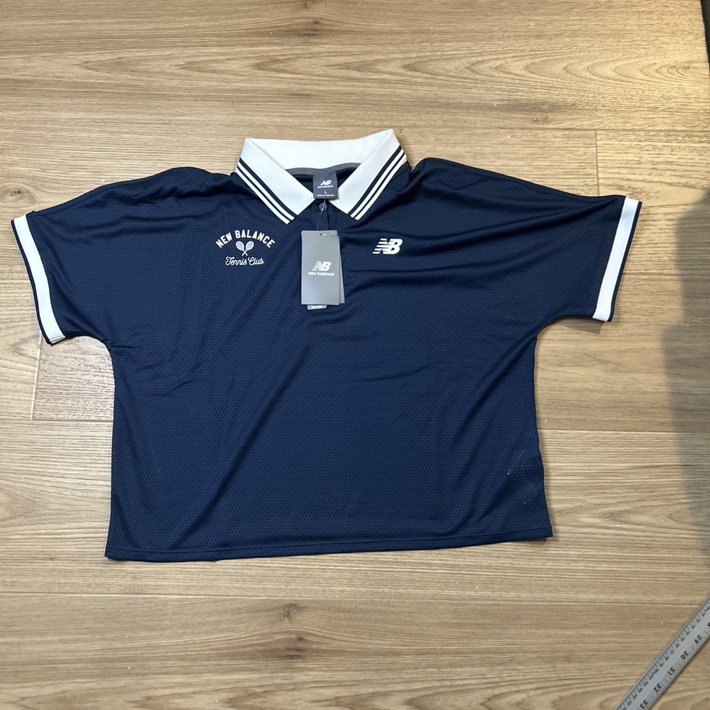 New Balance Women's Mesh Tennis Tournament Polo Size L NWT Relaxed Fit 047